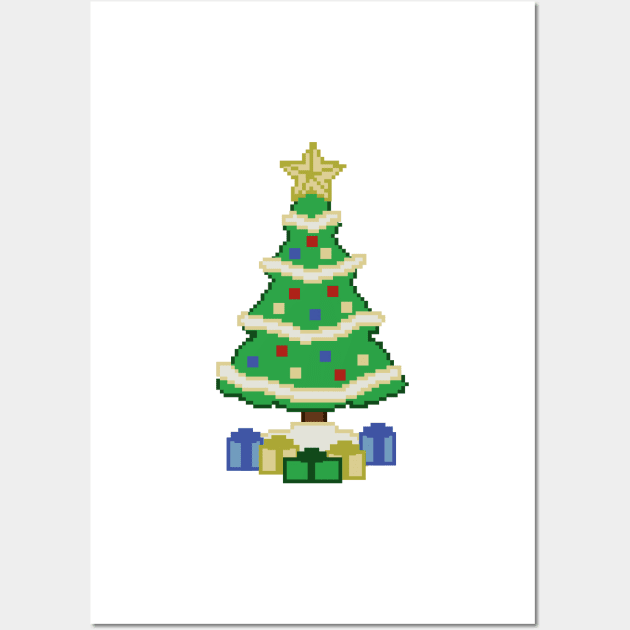 Video Game Style Christmas Tree Wall Art by WarriorWoman